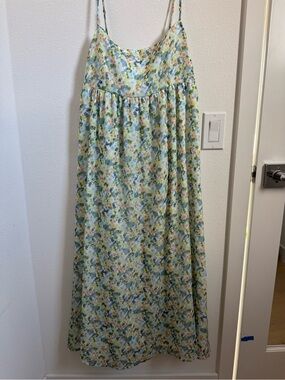 Abercrombie & Fitch Floral Maxi Dress - Blue, Green & Cream
